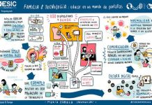 Una ilustración sobre familia y tecnología